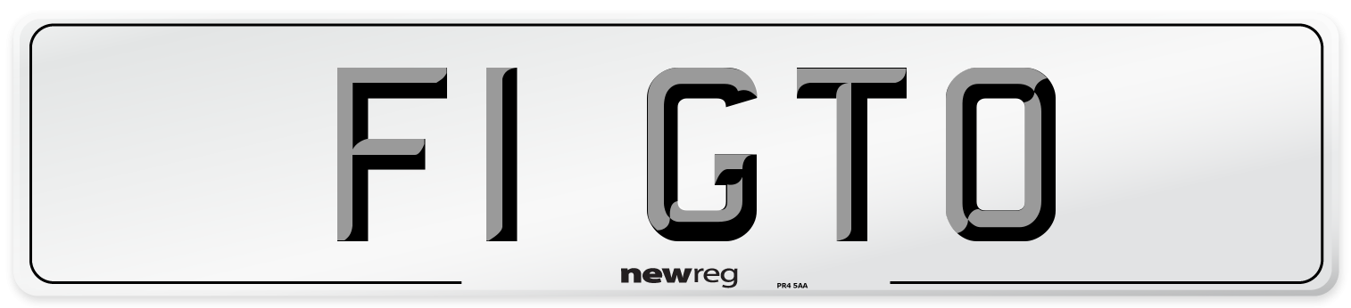 F1 GTO Number Plate from New Reg